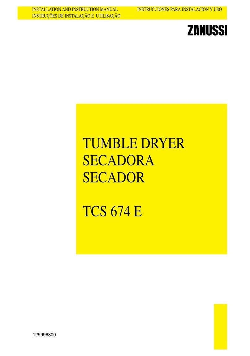 Zanussi TCS 674 E Installation and instruction manual Zanussi TCS 674 E Installation and instruction manual