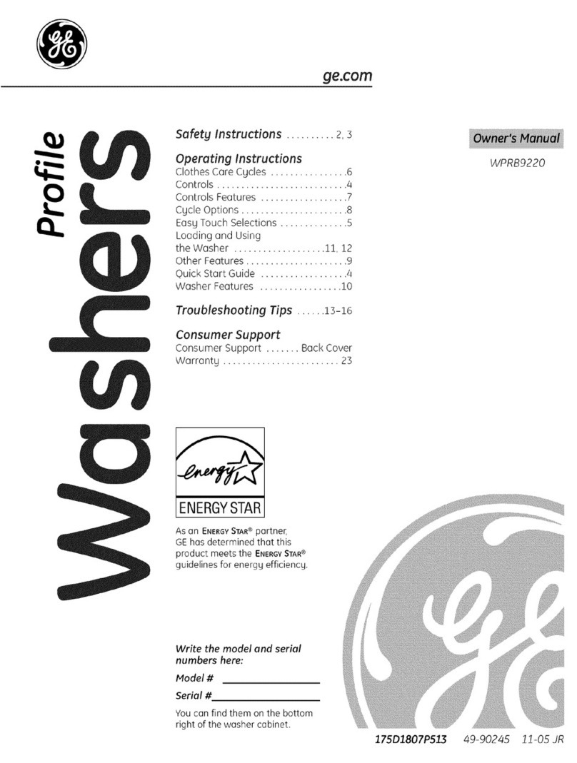 GE Profile WPRB9220 User manual