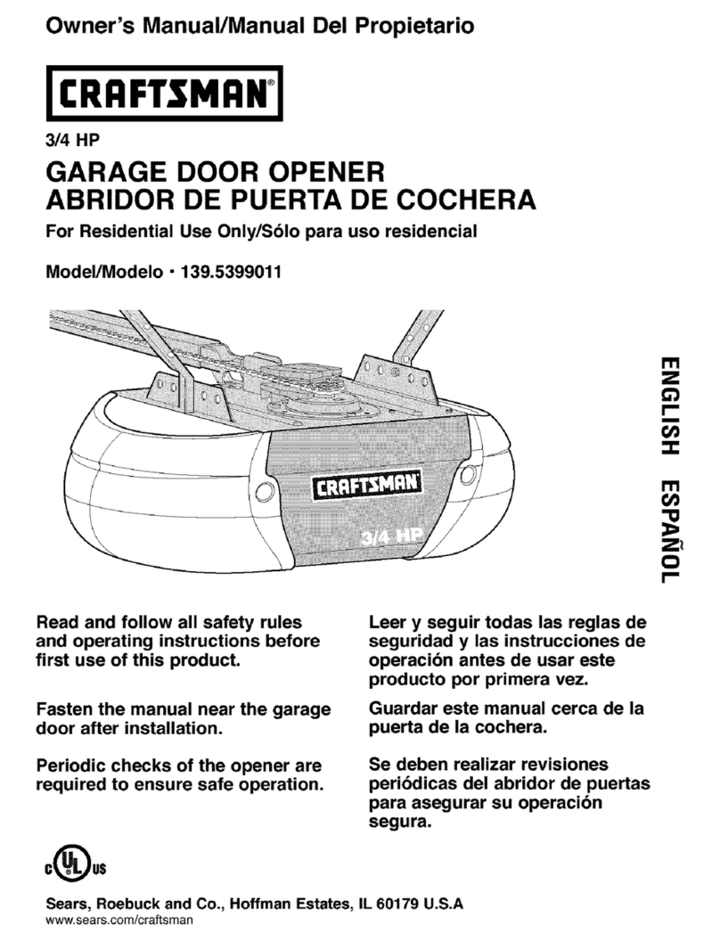 Craftsman 139.5399011 owner's manual
