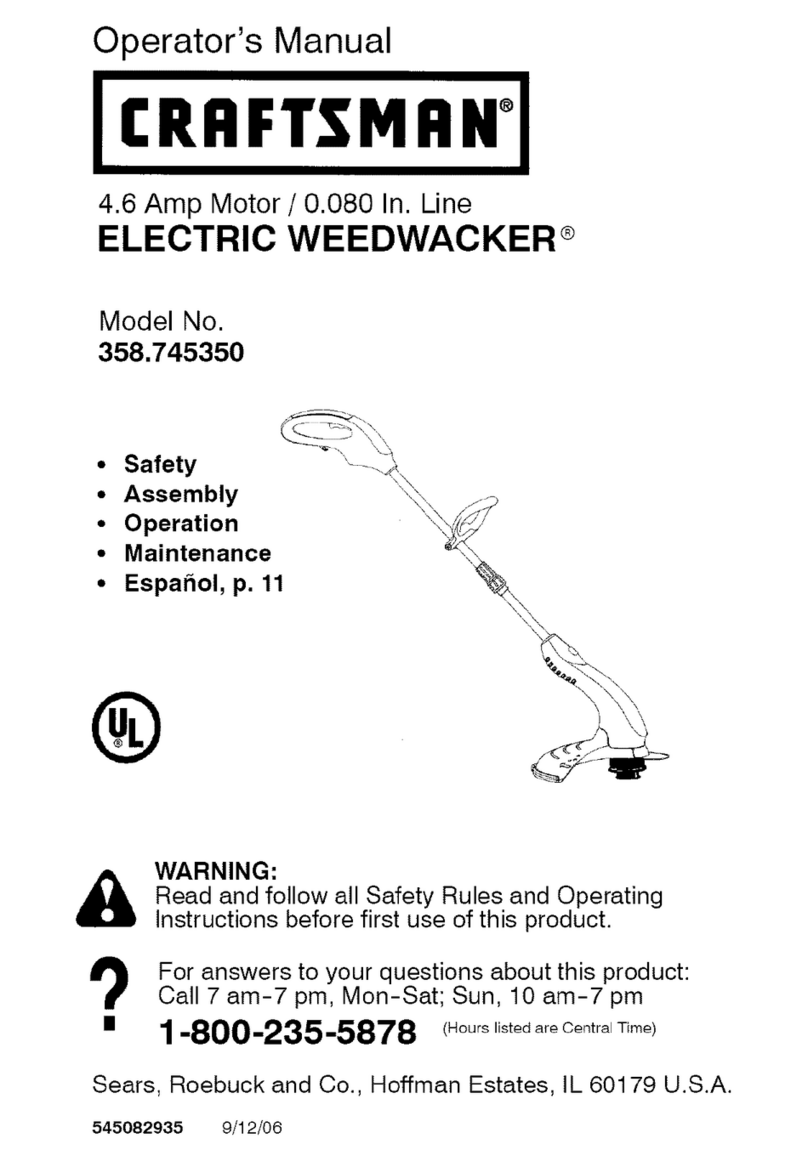 Craftsman WEEDWACKER 358.745350 Operator's manual