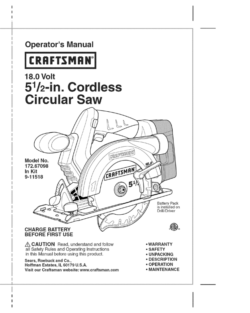 Craftsman 172.67098 Operator's manual