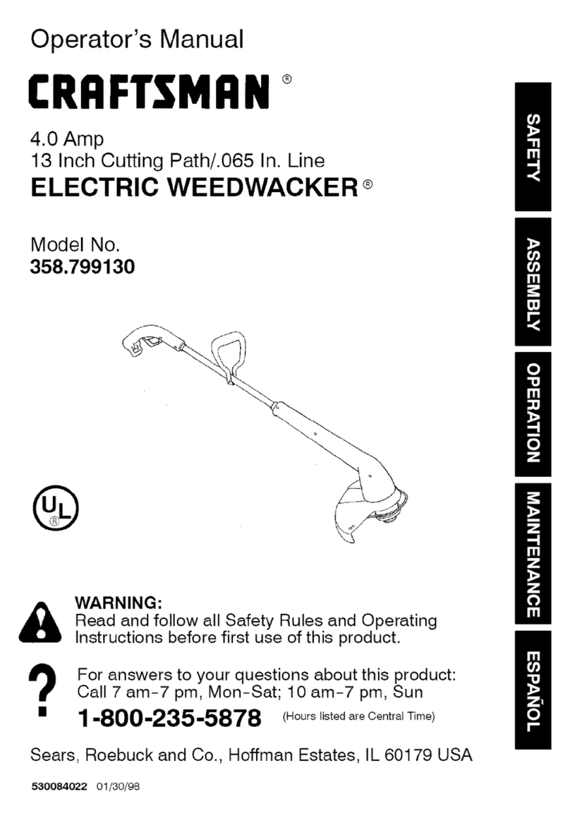Craftsman WEEDWACKER 358.799130 Operator's manual