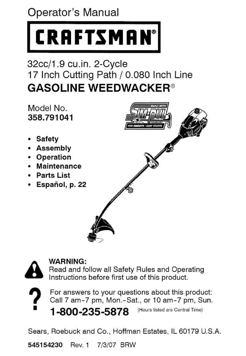 Craftsman WEEDWACKER 358.791041 User manual Craftsman WEEDWACKER 358.791041 User manual