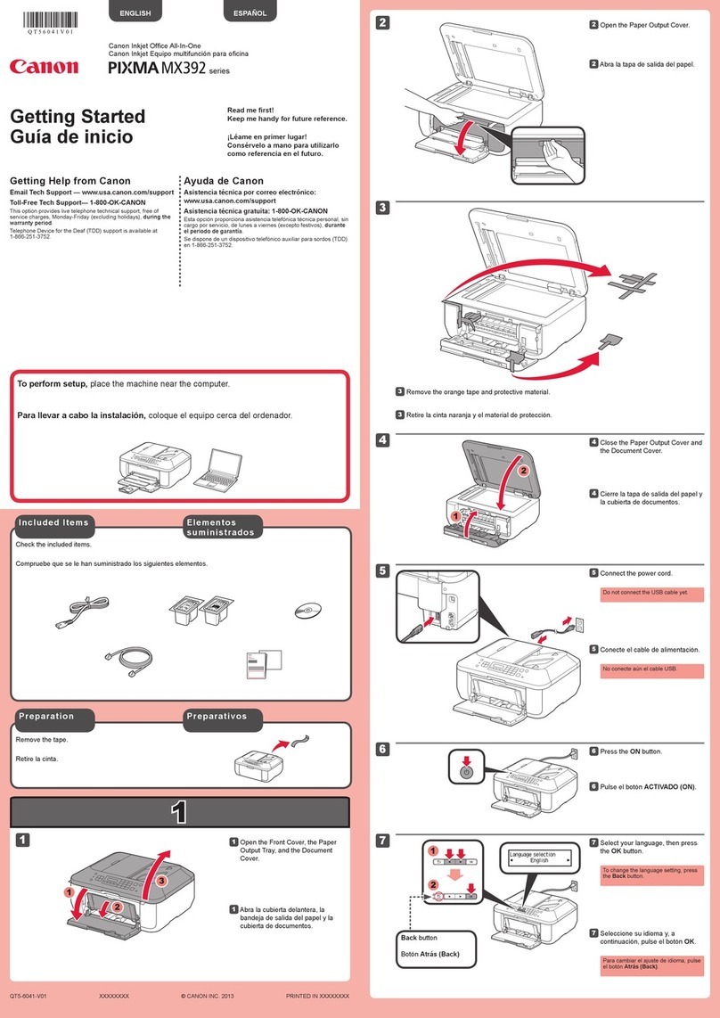 Canon PIXMA MX392 Getting started guide