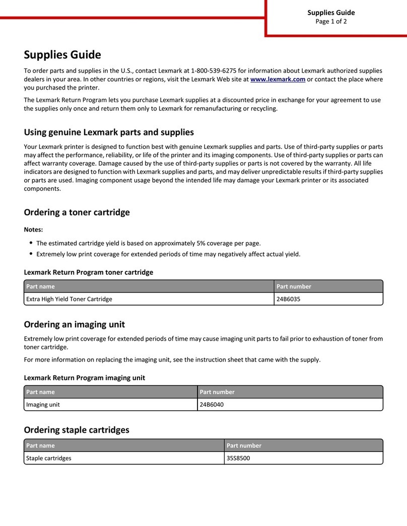 Lexmark XM3150 Supplies guide