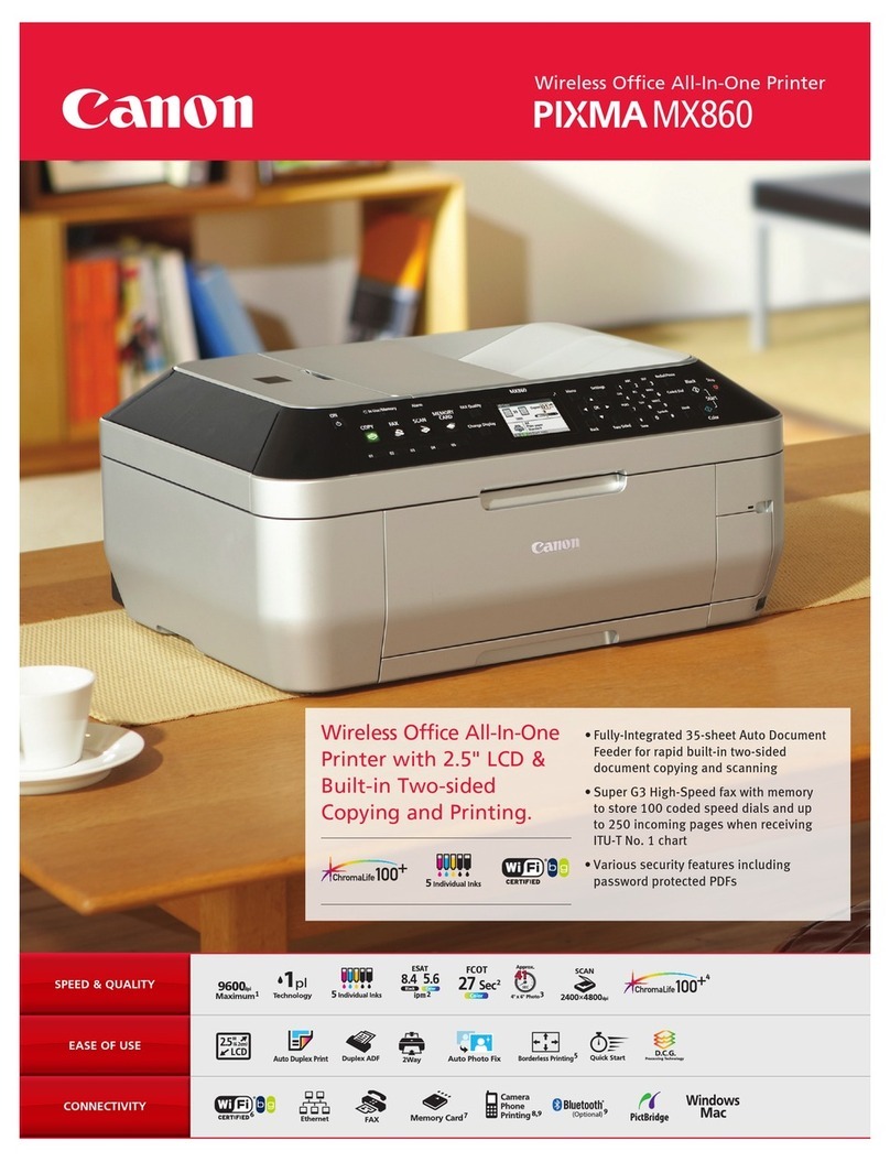 Canon PIXMA MX860 series Specifications