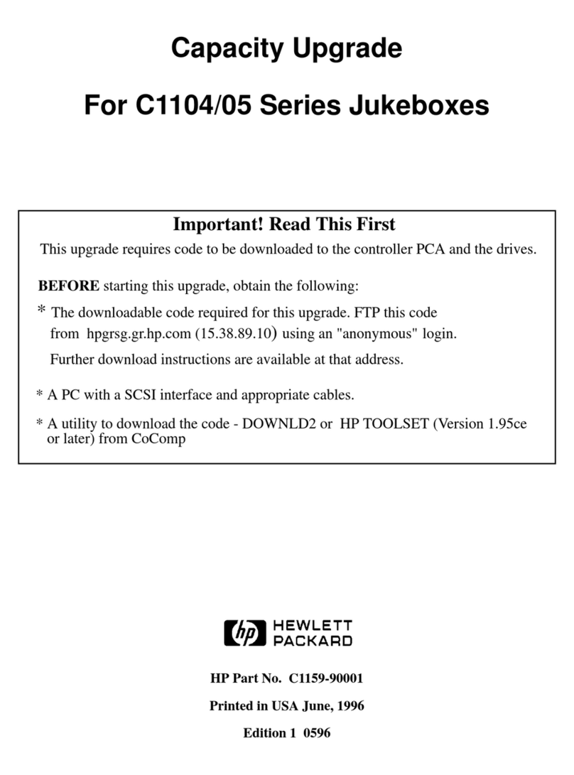 HP Surestore 330fx - Optical Jukebox User manual HP Surestore 330fx - Optical Jukebox User manual