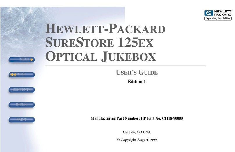 HP Surestore 125ex - Optical Jukebox User manual HP Surestore 125ex - Optical Jukebox User manual