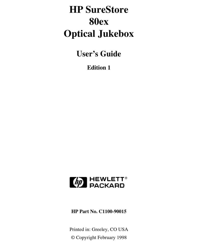 HP Surestore 80ex - Optical Jukebox User manual HP Surestore 80ex - Optical Jukebox User manual