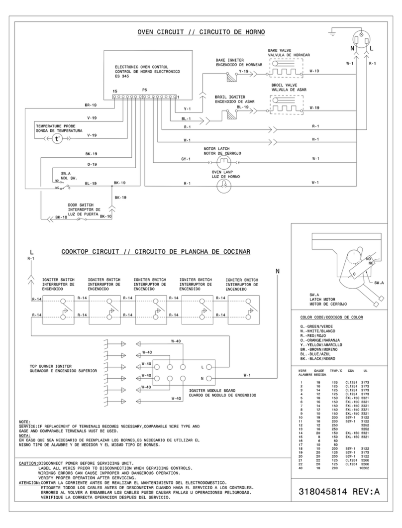 Frigidaire FPGF3685LS Wiring diagram