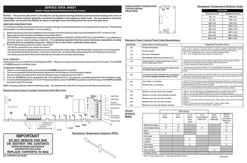 Frigidaire GLEFM97GPB - 30" Electric Smoothtop Range User guide