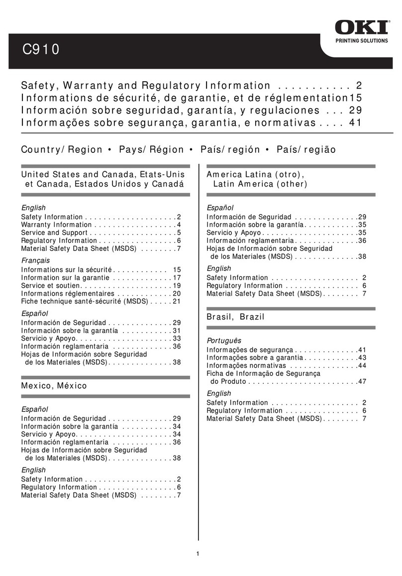 Oki C910 Operating and maintenance instructions