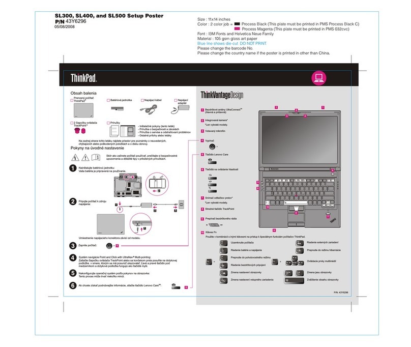 Lenovo ThinkPad SL500 User manual