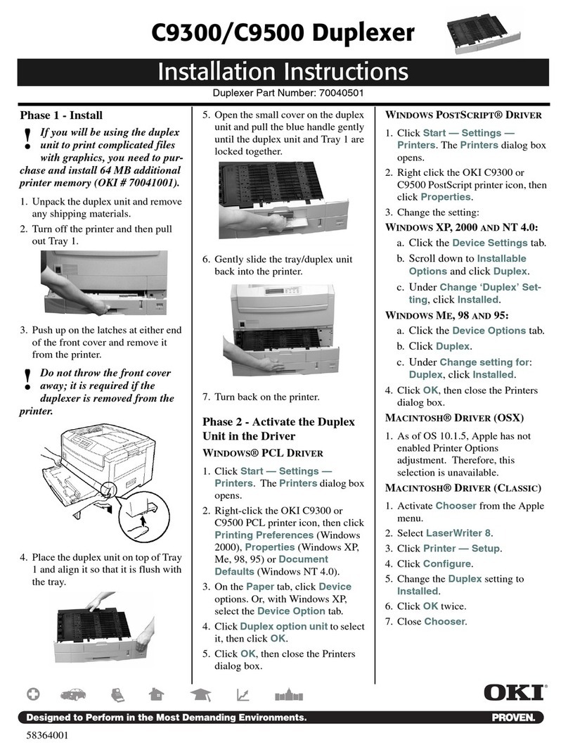 Oki C9300 Series installation instructions