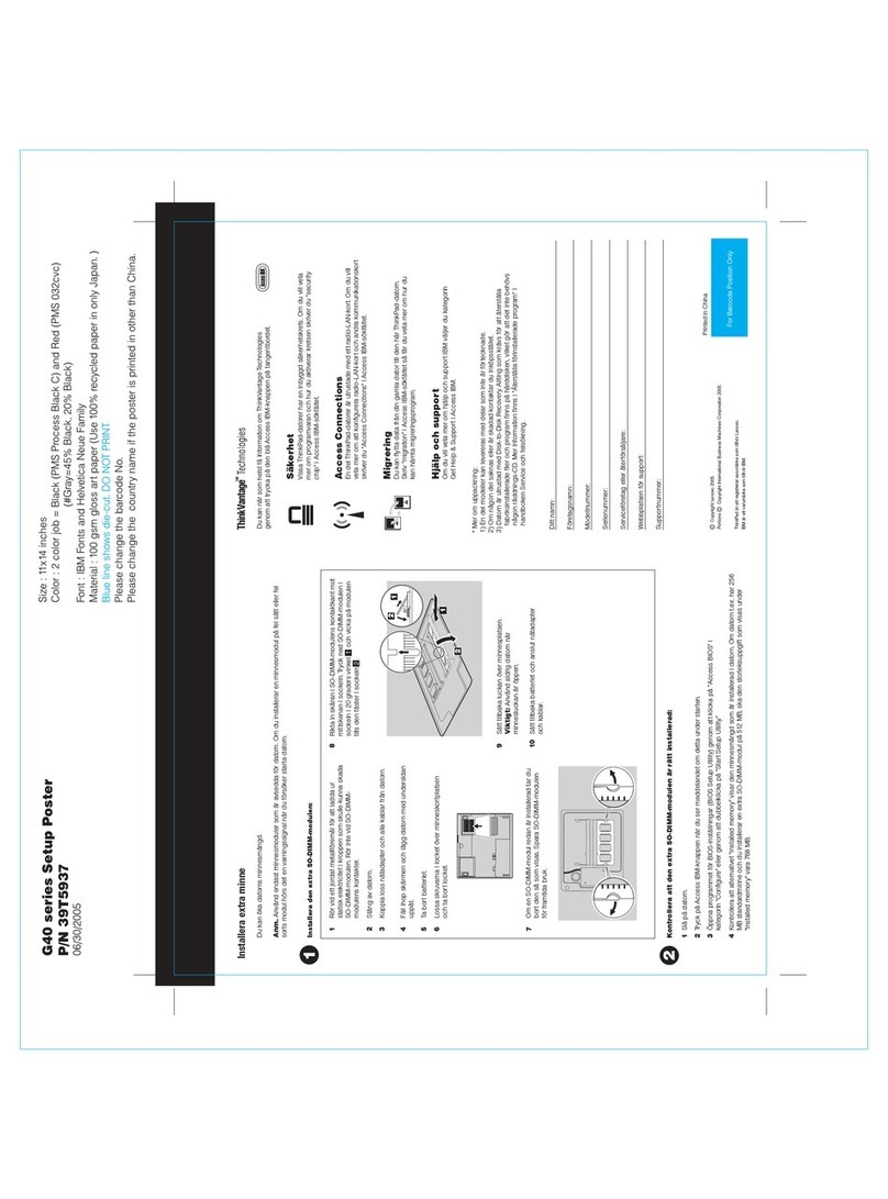 Lenovo ThinkPad G40 Series User manual