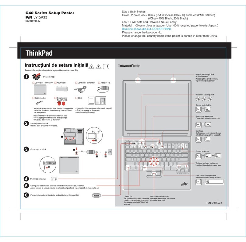 Lenovo ThinkPad G40 Series User manual