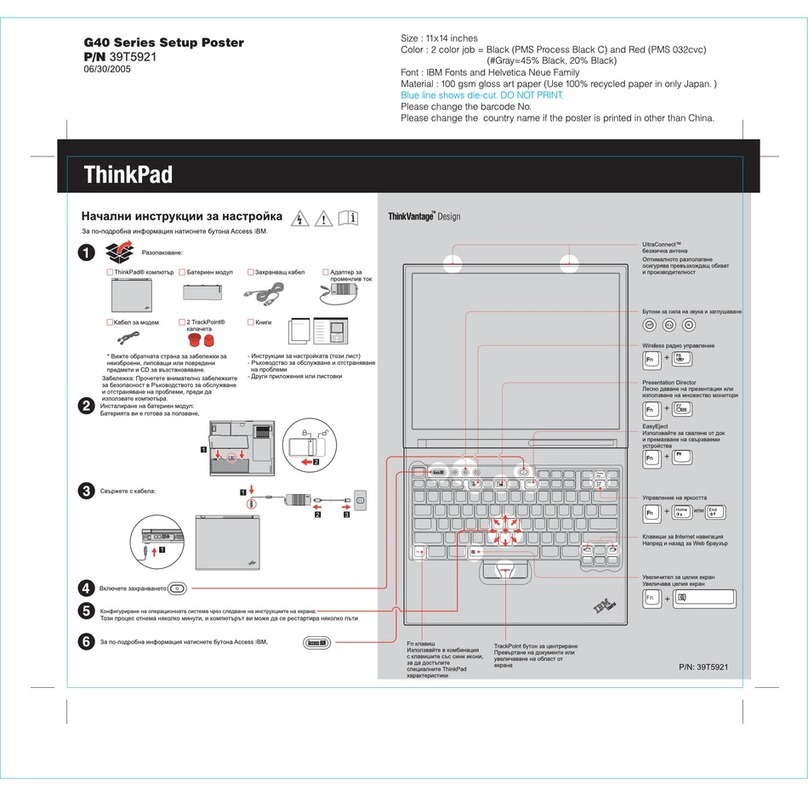 Lenovo ThinkPad G40 Series User manual
