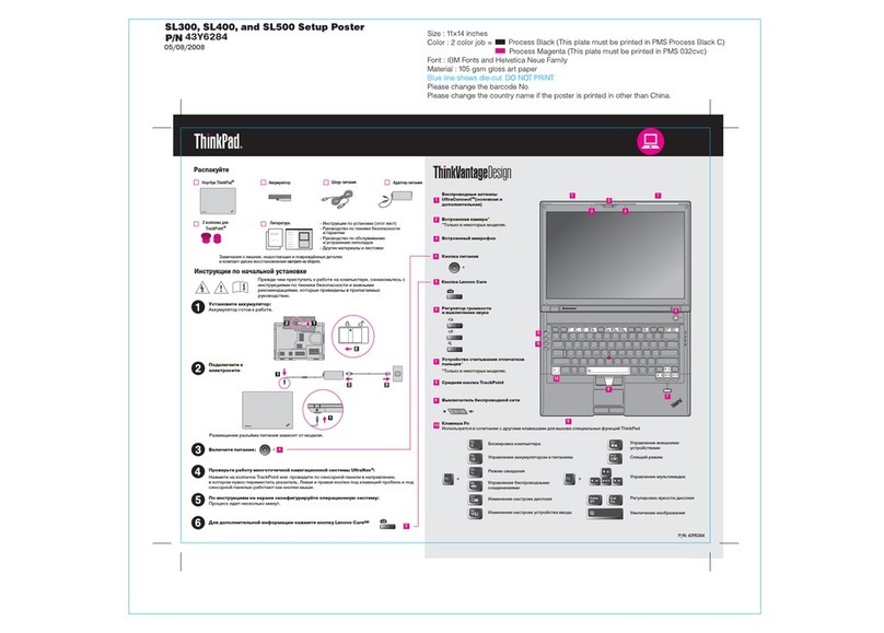 Lenovo ThinkPad SL500 User manual