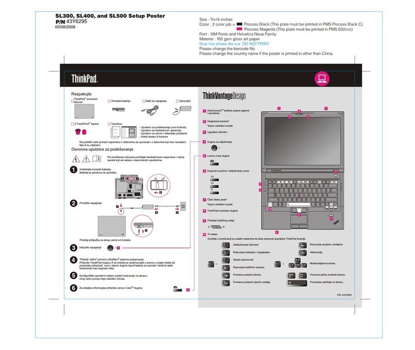 Lenovo ThinkPad SL500 User manual