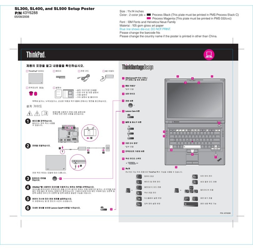 Lenovo ThinkPad SL500 User manual