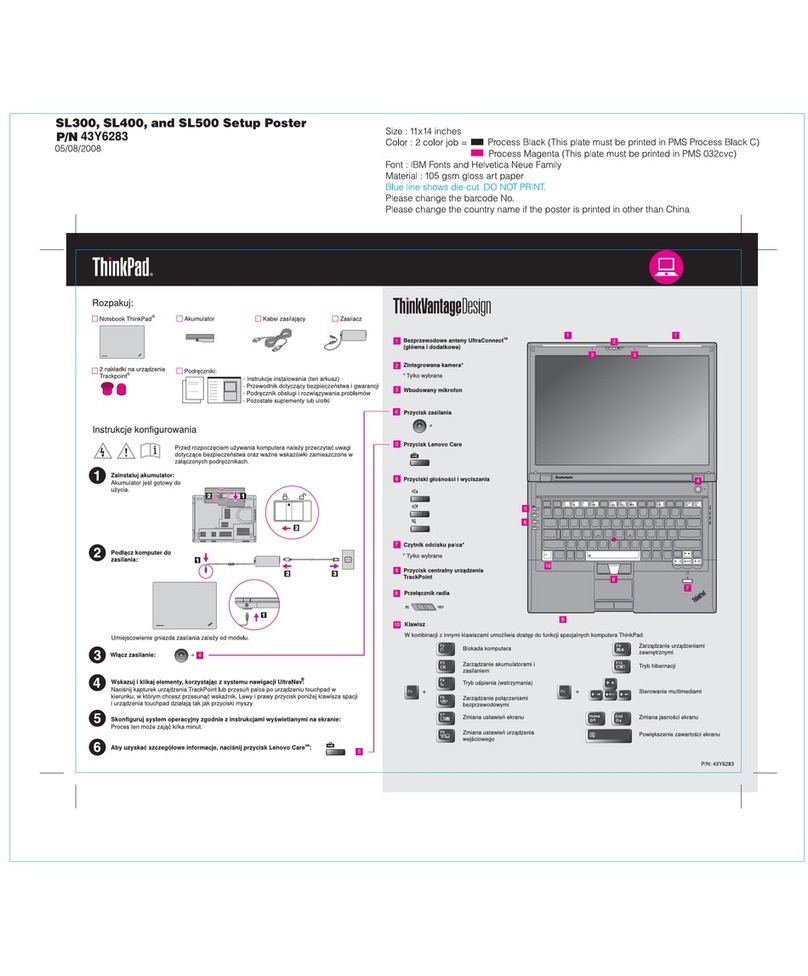 Lenovo ThinkPad SL500 User manual