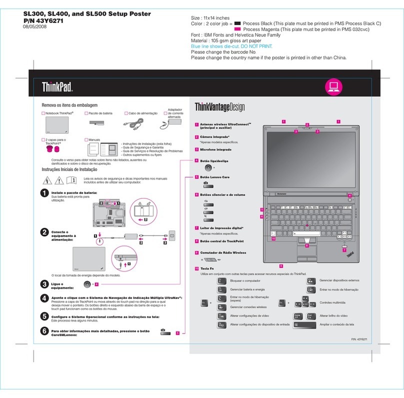Lenovo ThinkPad SL500 User manual