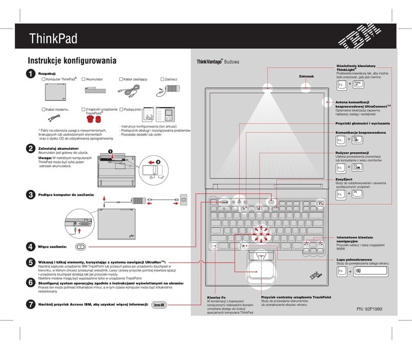 Lenovo THINKPAD T41 Setup guide