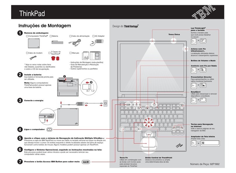 Lenovo THINKPAD T41 Setup guide