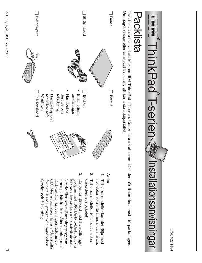Lenovo ThinkPad T40 Installationsanvisningar