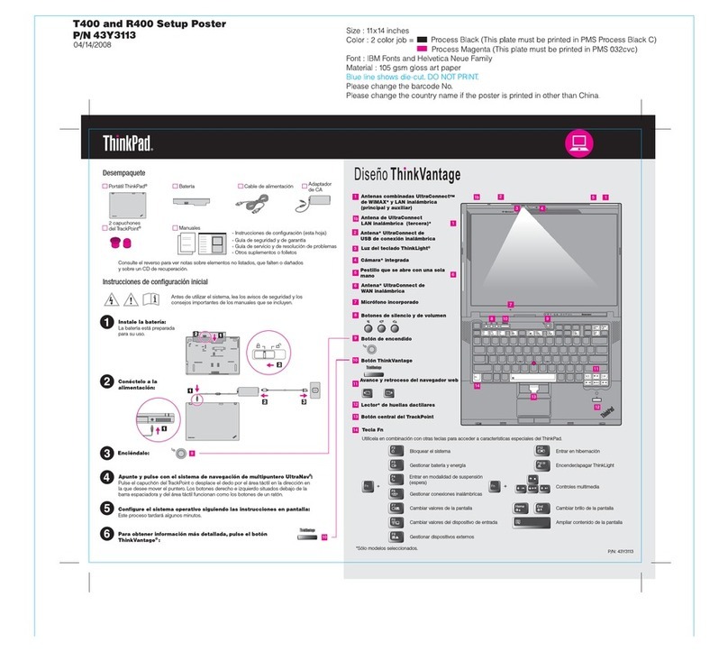 Lenovo ThinkPad T400 Setup poster