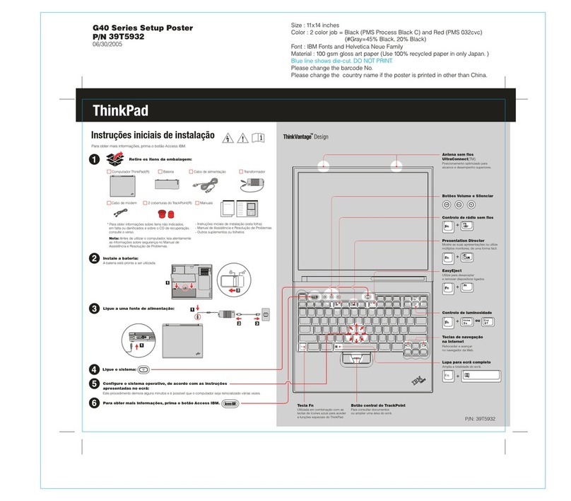 Lenovo ThinkPad G40 Series Instruction Manual