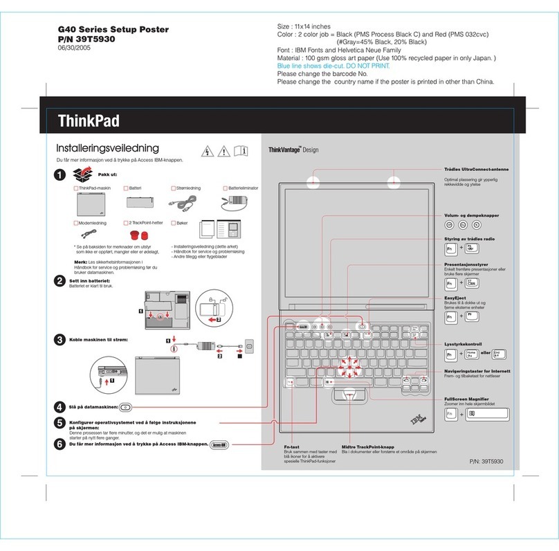 Lenovo ThinkPad G40 Series User manual