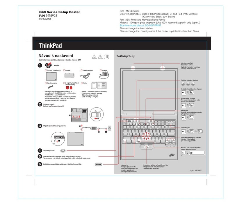 Lenovo ThinkPad G40 Series User manual