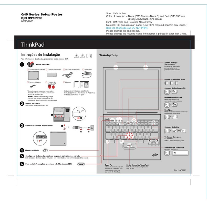 Lenovo ThinkPad G40 Series Instruction Manual
