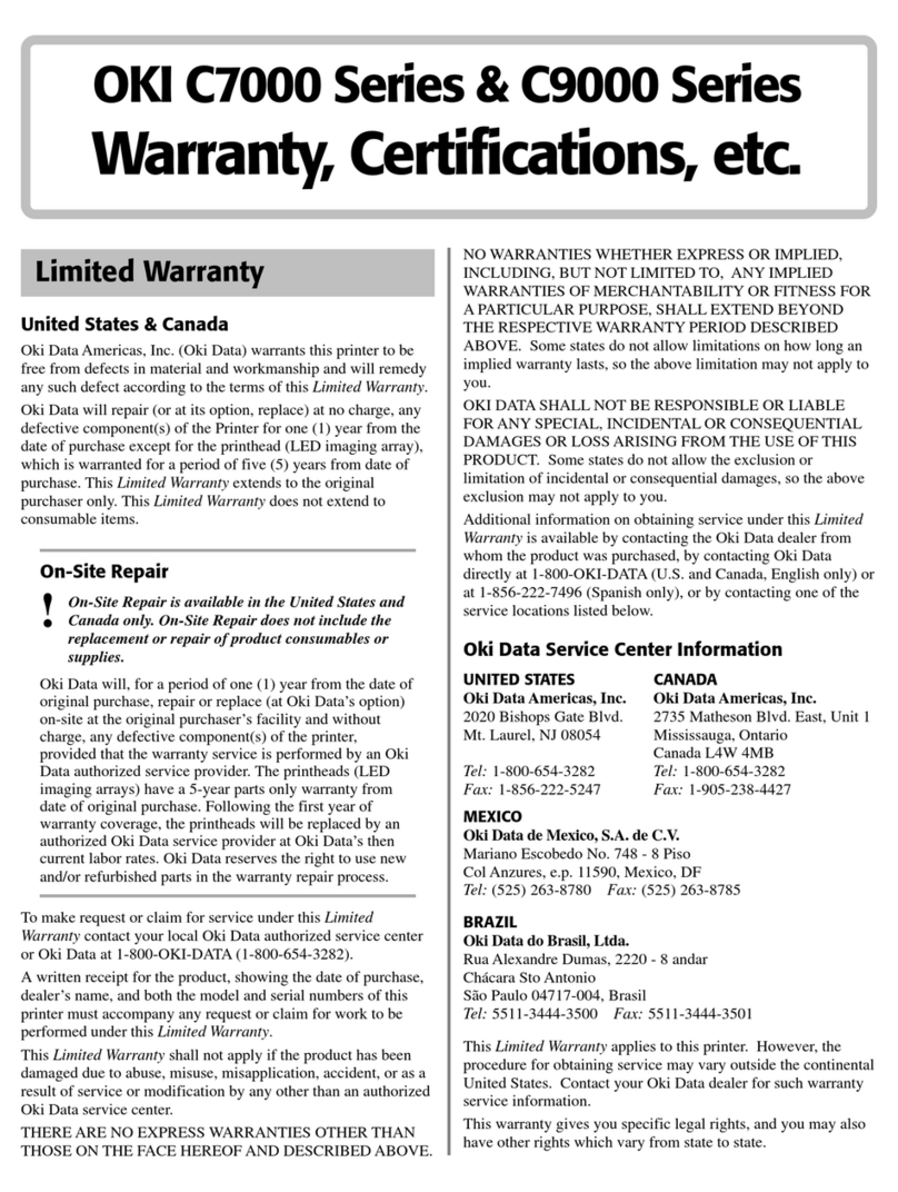 Oki C7200 Use and maintenance manual