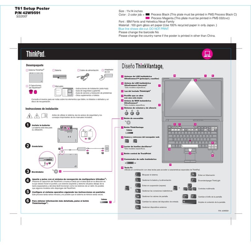 Lenovo ThinkPad T61 Instruction Manual