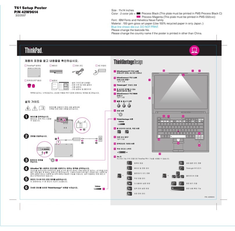 Lenovo ThinkPad T61 User manual
