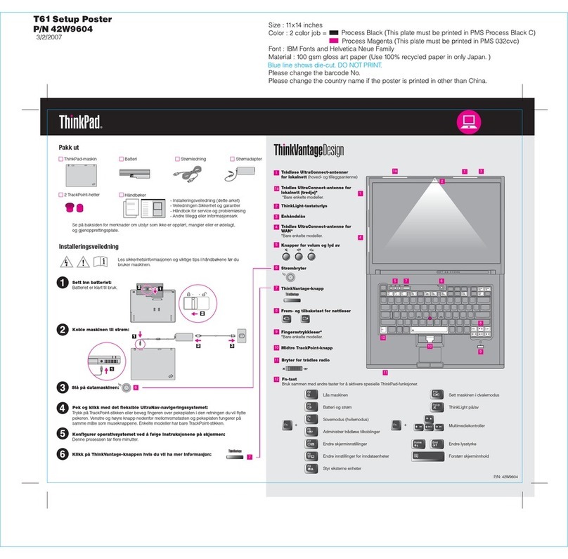 Lenovo ThinkPad T61 User manual