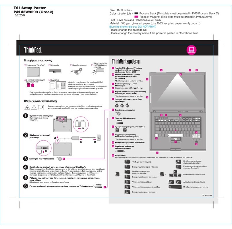 Lenovo ThinkPad T61 Setup guide Lenovo ThinkPad T61 Setup guide