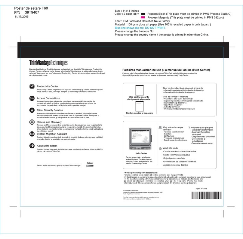 Lenovo THINKPAD T60 - Setup guide