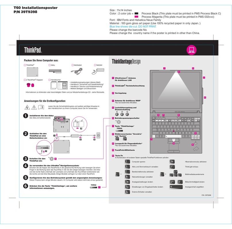 Lenovo THINKPAD T60 - User manual