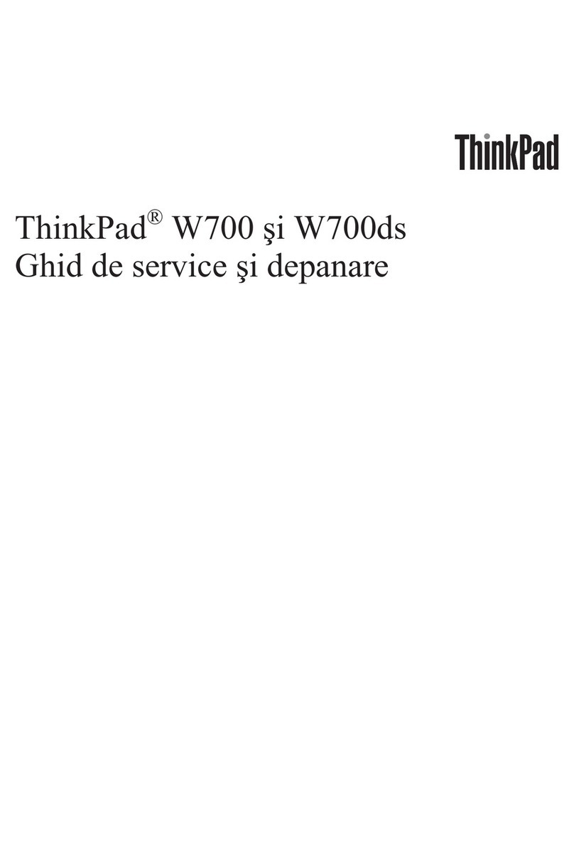 Lenovo THINKPAD W700 Ghid de service şi depanare