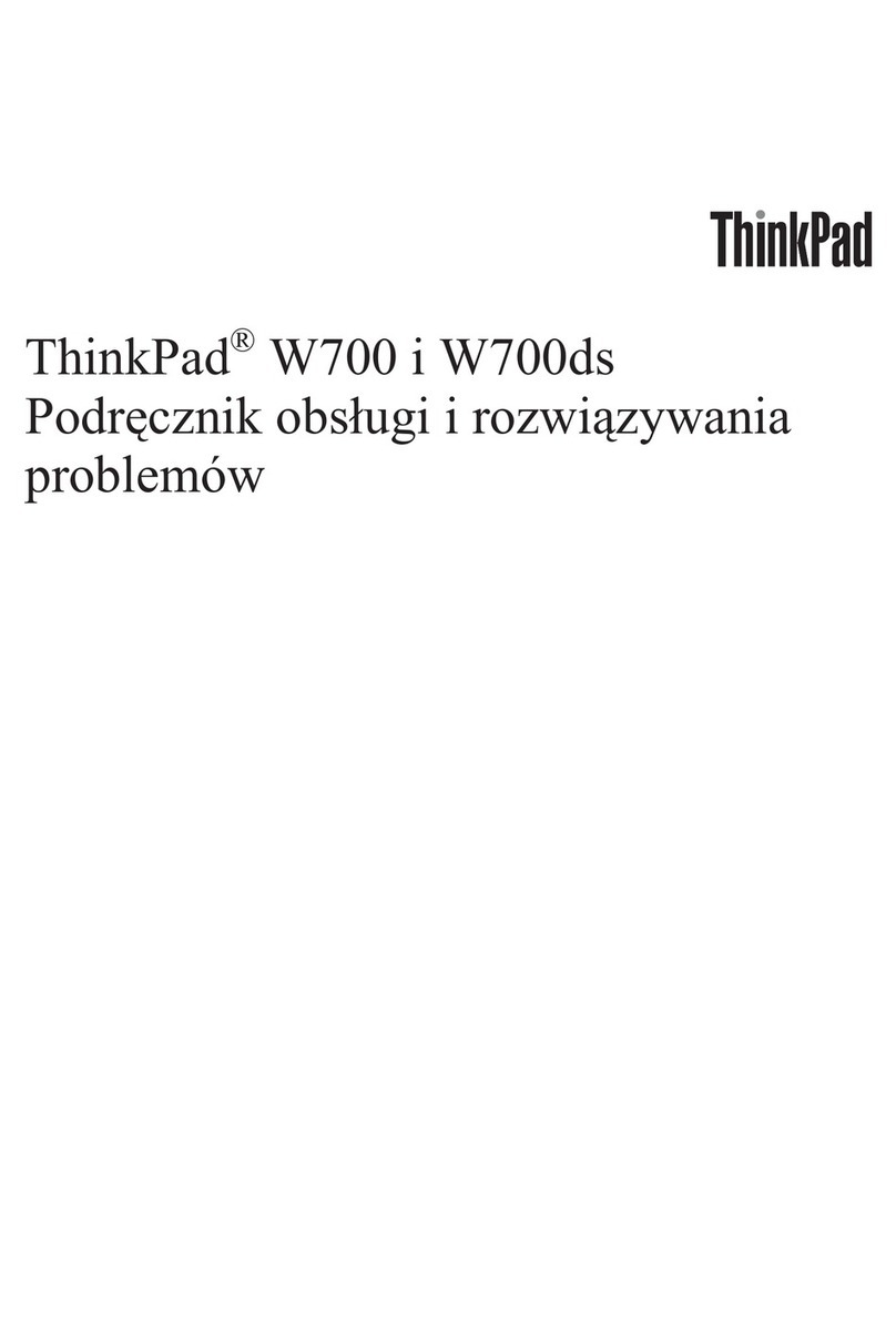 Lenovo THINKPAD W700 Reference guide