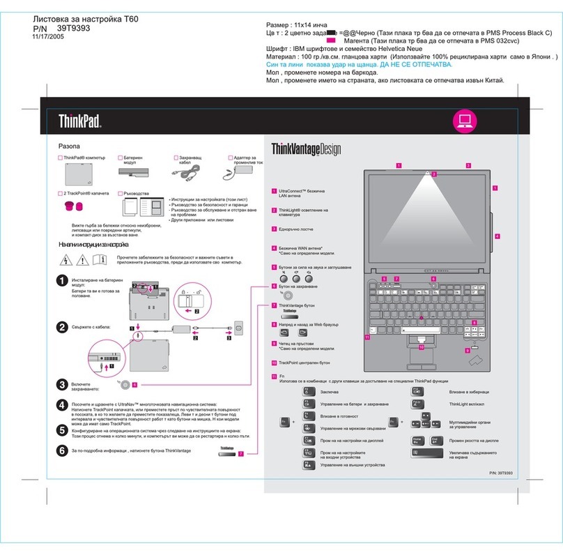 Lenovo THINKPAD T60 - User manual