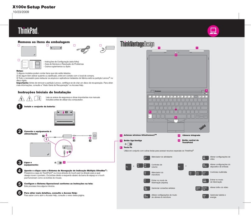 Lenovo THINKPAD X100E Setup poster