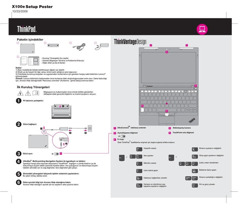 Lenovo THINKPAD X100E Setup poster