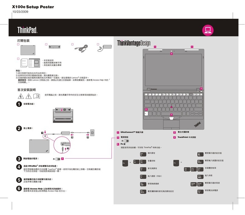 Lenovo THINKPAD X100E Setup poster