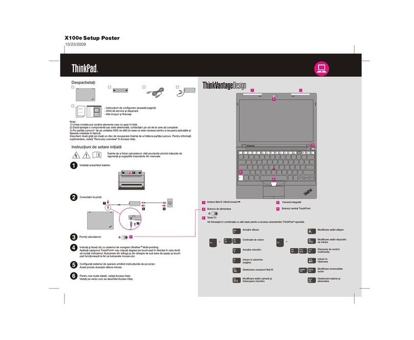 Lenovo THINKPAD X100E Setup poster