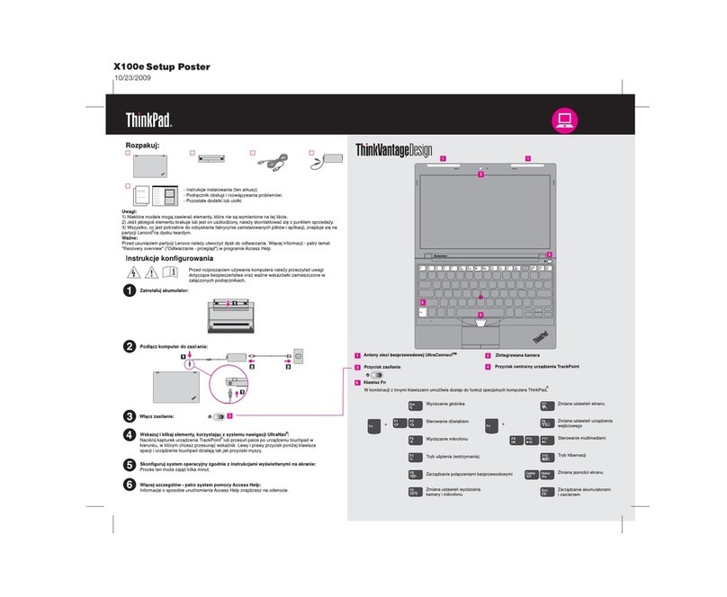 Lenovo THINKPAD X100E Setup poster