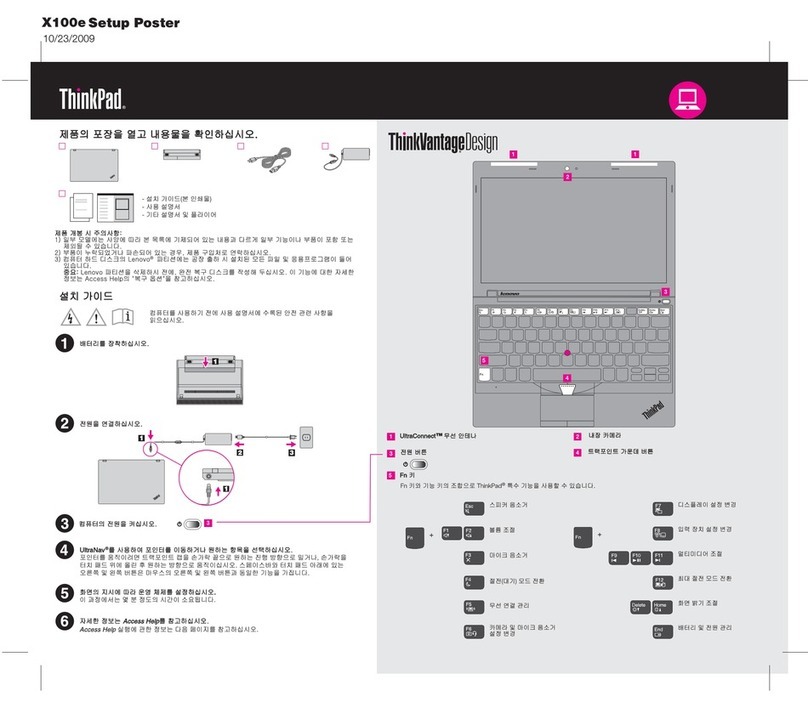 Lenovo THINKPAD X100E Setup poster